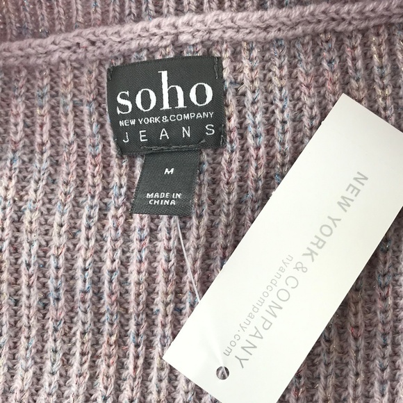 9.  New York & Co Lilac Sweater Top Size M NWT - Picture 6 of 8